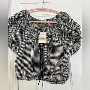 NWT Doen Hilary top La Maddalena Gingham